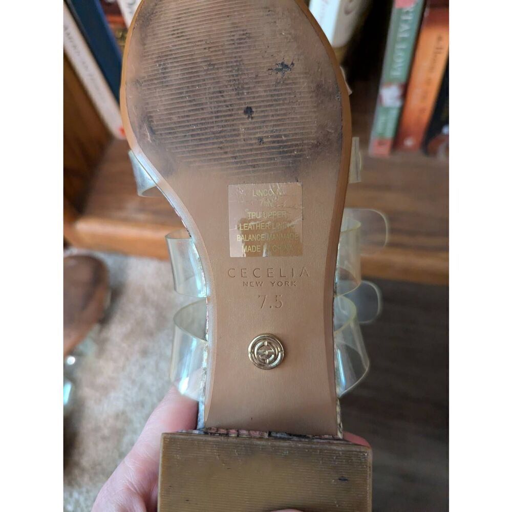 Cecelia New York Lincoln Slide Sandal Rainbow Slip On Clear Transparent Mule 7.5 - Picture 6 of 6